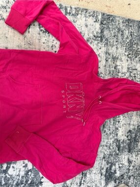 DKNY Pink Sport Hoodie with Logo Trim